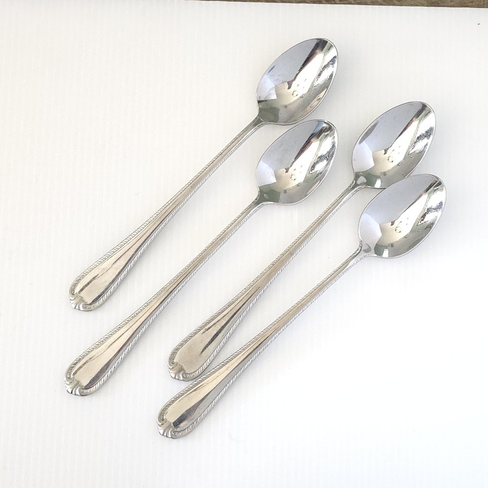 Reed & Barton DOMAIN 18/10 Stainless Flatware 4 Iced Tea Spoons